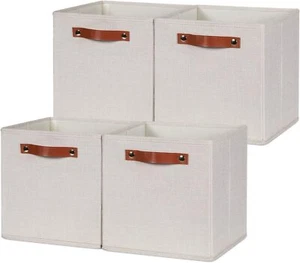 New- Foldable Storage Cubes Bins for Organizing, Set of 4, Fabric Cube Can - Picture 1 of 6