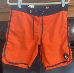 Volcom Cinch Fly Mens 33 Board Shorts Trunks Swim Beach Surf Orange V2S Stretch - Picture 1 of 7