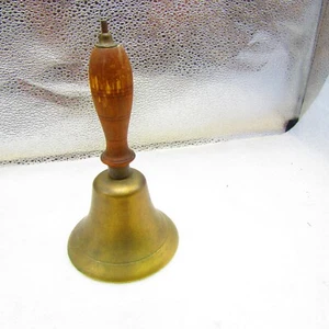 Brass bell with wood handle - Picture 1 of 4