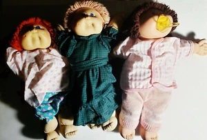 Lote de 3 muñecas vintage 1982 Coleco parche de col para niños con chupete de ropa años 80 - Imagen 1 de 9