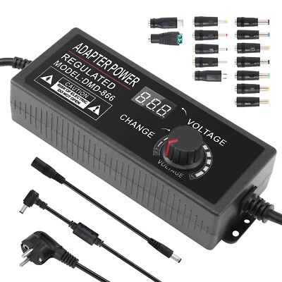 Einstellbares AC/DC Netzteil Adapter Ladegerät variable Spannung 144W Universal- - Bild 1 von 4