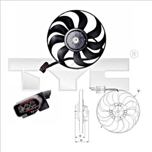TYC Radiator Fan For VW SKODA SEAT Bora Golf Mk4 Octavia I Leon 1J0959455P - Image 1 of 1