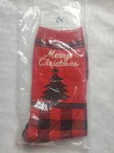 Christopher & Banks Socken 9-11 Neu mit Etikett Socken Weihnachten Weihnachtsbaum Urlaub rot - Bild 1 von 3