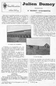 JULIEN DAMOY GEVREY-CHAMBERTIN " LE CLOS DE VOUGEOT / VOSNE-ROMANEE " ADP 1923 - Imagen 1 de 2