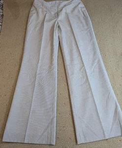 Nine West beige Nadelstreifen gerades Bein gefüttert Anzughose Business Karriere 10 - Bild 1 von 11