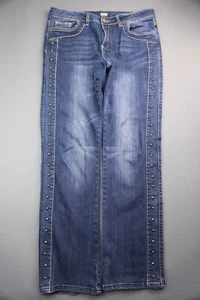 Women's Reba Jeans Boot Cut Embellished Studs Stretch 5 Pocket Size 8 (32x30) - Picture 1 of 9