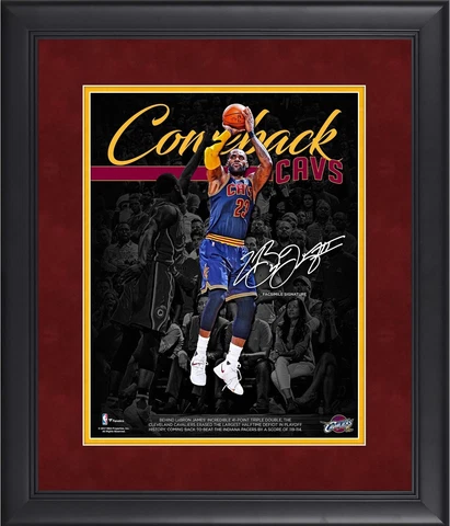 LeBron James Cavaliers Framed 11x14 Playoffs Largest Halftime Comeback Spotlight Cover