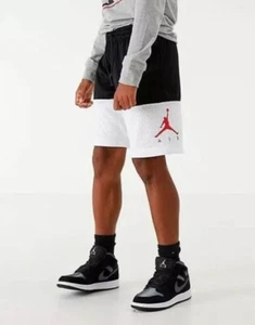 Nike Boy's Jordan Jumpman Air Mesh Shorts Size L (12-13y) Black/White/Red - Picture 1 of 8