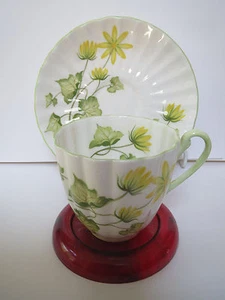 SHELLEY FINE BONE CHINA - CELANDINE 14055 - DEMITASSE CUP AND SAUCER - Picture 1 of 7