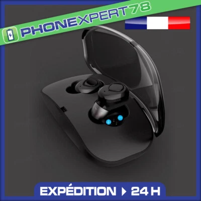 SANS MARQUE ÉCOUTEURS BLUETOOTH SANS FILS SPORT SAMSUNG IPHONE MAINS LIBRE OREILLETTE NOIR