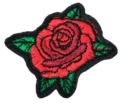 Patch Sew On Iron On Embroidered Clothing Hats Jackets Coat  ROSE FLOWER A149 - Image 1 of 3