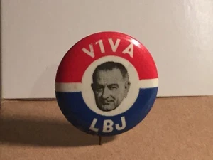 '64 VIVA LBJ LYNDON B JOHNSON campaign pin pinback button political presidential - Picture 1 of 3