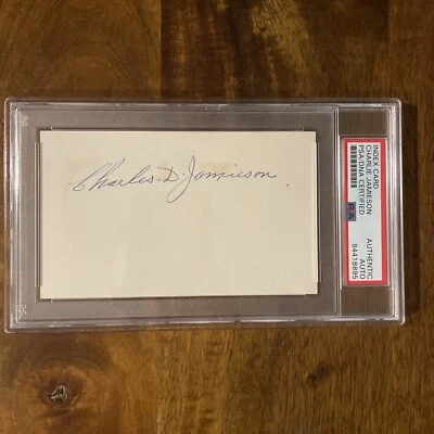 RARE PSA CHARLIE JAMIESON 3x5 INDEX CARD BASEBALL AUTOGRAPH SENATORS INDIAN A'S - Image 1 of 4
