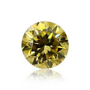 0.19 Carat Fancy Intense Yellow Natural Diamond Loose Round Brilliant Shape SI1