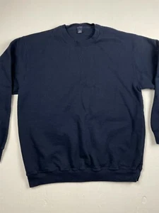 VINTAGE NAVY BLUE CREWNECK SWEATSHIRT L / XL MADE IN USA A4069 - Picture 1 of 9