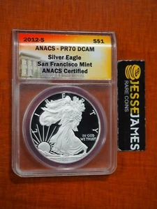 2012 S PROOF SILVER EAGLE ANACS PR70 DCAM - Picture 1 of 2