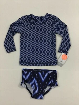 Carters NWT 6 Months Baby Girls Tankini Rashguard Swimsuit Swim Navy Blue - Изображение 1 из 3
