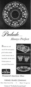 Viking Glass Prelude Pattern Plate Relish Dish Sugar Creamer 1953 Magazine Ad - Picture 1 of 1