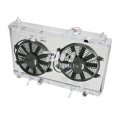 2 Row ALUMINUM RADIATOR&Shroud&Fan FIT 97-2001 HONDA CRV CR-V EX 2.0L 1972CC l4 - Image 1 of 4