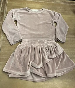 Btween 2-Piece Velour Skirt Long sleeve top Outfit, Girl's ~ Size 8 Light Purple - Picture 1 of 5