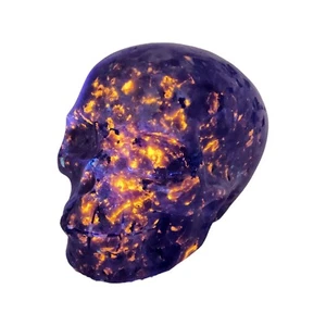 Yooperlite, skull, 3", carving, specimen, display, stone, fluorescent, #R-2978 - Picture 1 of 11