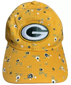 New Era Damenhut goldgelb grün Bay Packers Blumenmuster 9ZWANZIG verstellbar gebraucht, in einwandfreiem Zustand - Bild 1 von 10