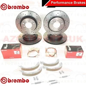 FOR BMW 3 SERIES 330d 330 FRONT REAR DRILLED BREMBO BRAKE DISCS PADS SHOES KIT - Picture 1 of 1