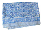 Cotton Kantha Blue Floral Hand Block Print Quilt Throw Blanket Bedspread Gudari