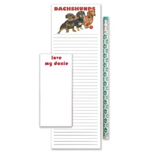 Dachshund To Do List Magnetic Shopping Pad Notepad & Pencil Gift Set - Picture 1 of 1