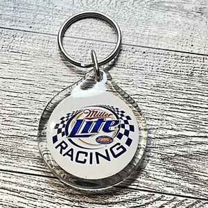 Vtg Miller Lite Racing Acrylic Keychain, 1.75", New. - Picture 1 of 2