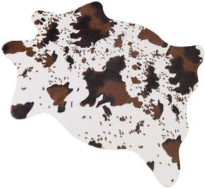 Cute Cow Print Rug Fun Faux Cowhide Area Rug Nice for Decorating Kids Room 29.5" - Picture 1 of 12
