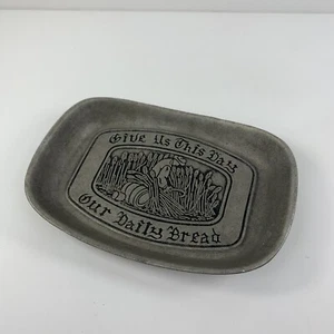 YORK METAL CRAFTERS GIVE US THIS DAY OUR DAILY BREAD CONTAINER BOWL TRAY 9” X 6” - Picture 1 of 3
