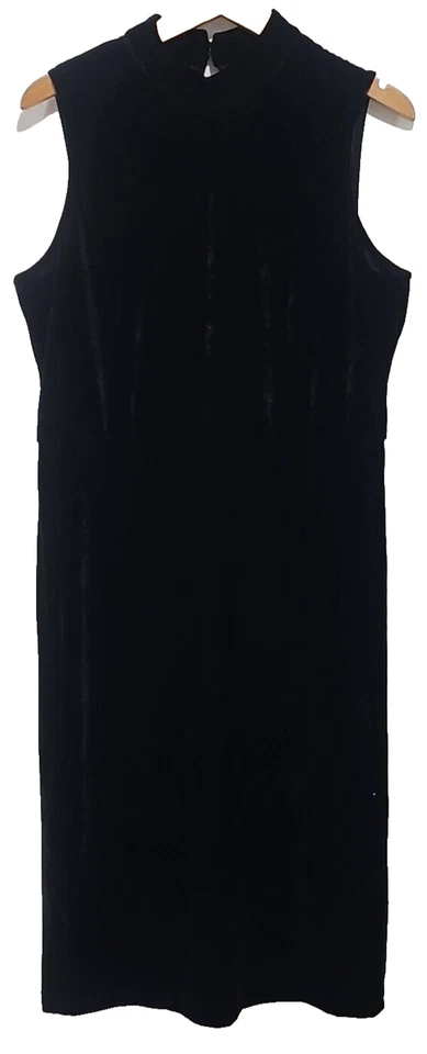 Maxi Vestido Attention Negro Terciopelo Cuello Alto Talla L Gótico Bruja Capricho Grunge Foto 1 de 4