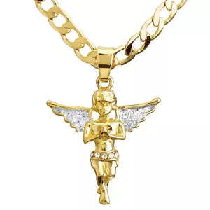 Mini Collar Colgante de Cadena Cubana de 20" Enchapado en Oro para Hombre CP 238 G - Imagen 1 de 3