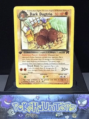 Pokemon Card Dark Dugtrio 23/82 Team Rocket Non Holo Rare 1st Edition Played - Image 1 of 4
