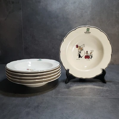 Pea Soup Andersen Restaurant Hap-Pea and Pea-Wee 9" Split Pea Soup Bowls - Image 1 of 4