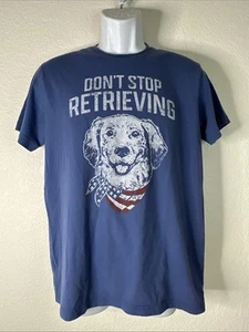 State Of Mine Erwachsene Gr. M Blau Golden Retriever Hund Crew T-Shirt Kurzarm - Bild 1 von 6