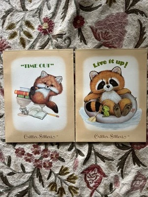 Lot Of 2 Critter Sitters Portfolio Folder Vintage 2-Pocket MEAD - Image 1 of 4