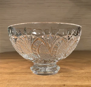 Waterford Seahorse Pattern Cut Lead Crystal Bowl - 6" Round Clear Glass Footed - Picture 1 of 5