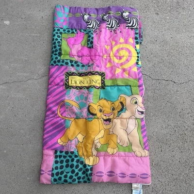Saco de dormir vintage infantil Rei Leão anos 90 Simba Nala festa do pijama pijama - Imagem 1 de 4