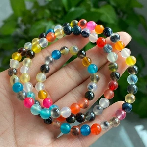 6mm Natural Color Sugar Heart Agate Quartz Crystal Bracelet - Picture 1 of 6