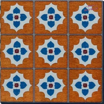 4PC Dollhouse Miniature 1:12 Scale Indoor Floor Decor Wooden Carpet Accessories - Image 1 of 4