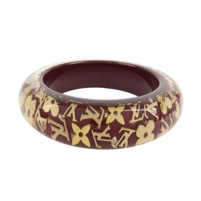 Brazalete Louis Vuitton Monograma Inclusión GM Resina Rojo Vino Auténtico Usado Envío Envío Foto 1 de 4