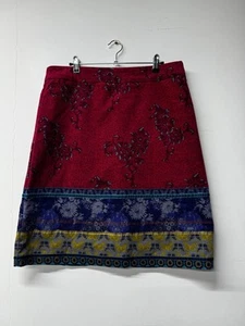 Women’s White Stuff Skirt Size 14 Red Velvet Feel Boho Style Mid Length NEW - Picture 1 of 21
