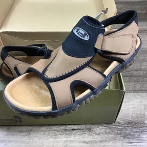 Neu mit Karton Vintage Old Maui Herren Größe 8 braun Leder Fischer Sandalen  - Bild 1 von 11