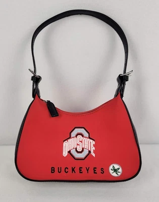 Ohio State Buckeyes Bolso de Hombro Rojo OSU Bolso de Mano Correa Negra SandOL USADO EN EXCELENTE ESTADO Foto 1 de 4