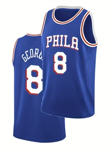 Paul George #8 Philadelphia 76ers Basketball Jersey Embroidered Sze Small to 3XL - Picture 1 of 6