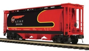 MTH PREMIER SANTA FE (BLACK BONNET) 3 BAY CYLINDRICAL COVERED HOPPER CAR O SCALE - Picture 1 of 1
