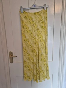 Whistles snakeskin midi skirt yellow size 10 ankle length VGC - Picture 1 of 2