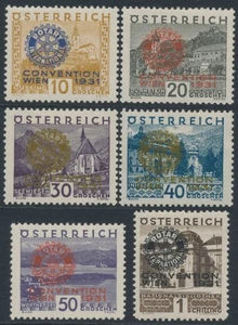 AUSTRIA - 1931 Rotary overprints set of 6, MH – Michel # 518-523;Scott # B87-B92 - Picture 1 of 2